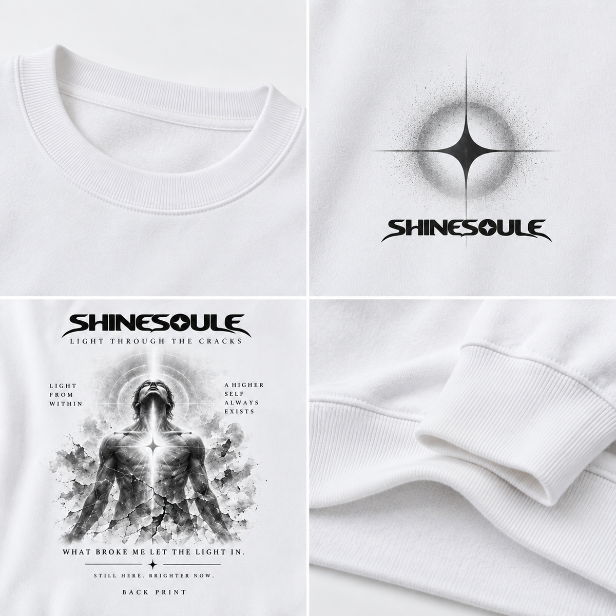 Light Through The Cracks Graphic Crewneck Sweatshirt