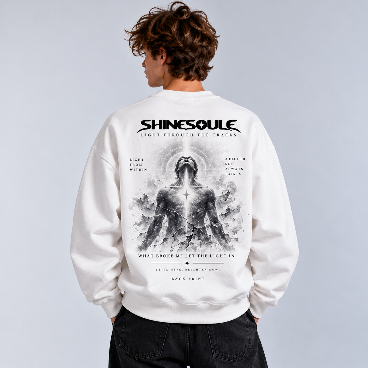 Light Through The Cracks Graphic Crewneck Sweatshirt