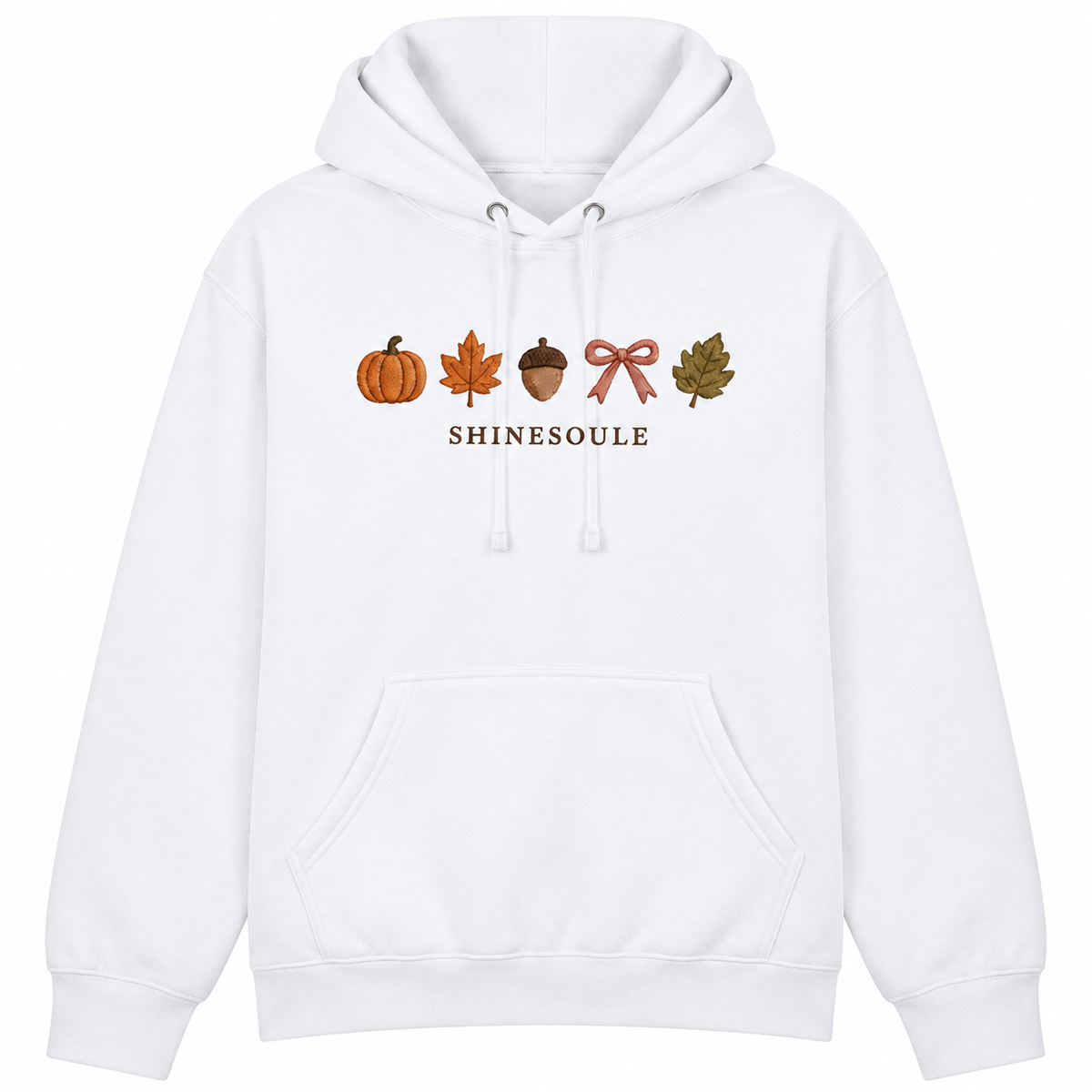 SHINESOULE Autumn Icons Graphic Hoodie - White