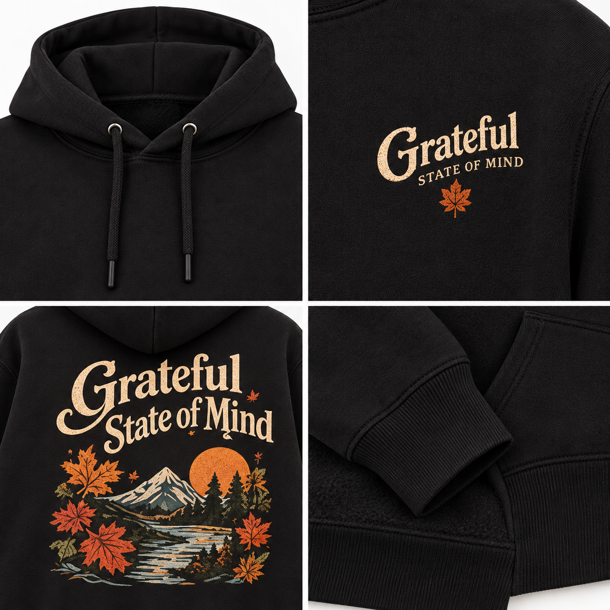 SHINESOULE Grateful State of Mind Hoodie - Black