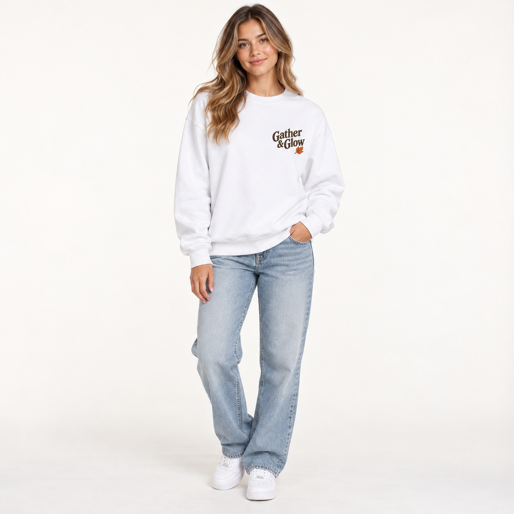 SHINESOULE Gather & Glow Graphic Sweatshirt - White