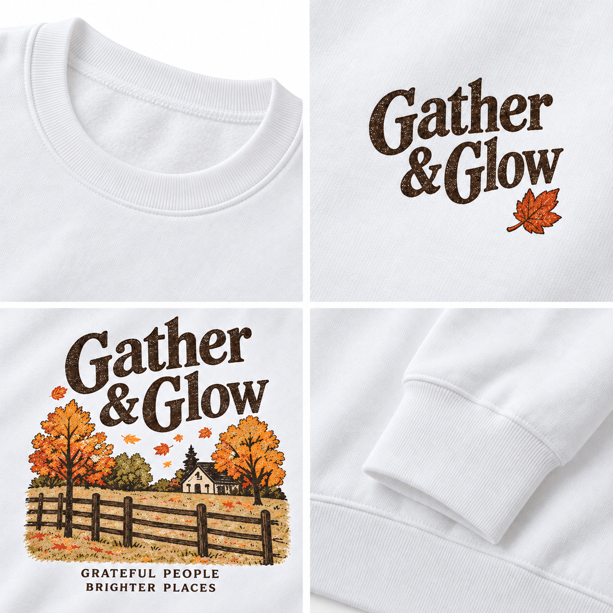SHINESOULE Gather & Glow Graphic Sweatshirt - White