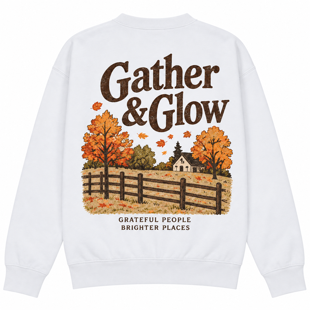 SHINESOULE Gather & Glow Graphic Sweatshirt - White