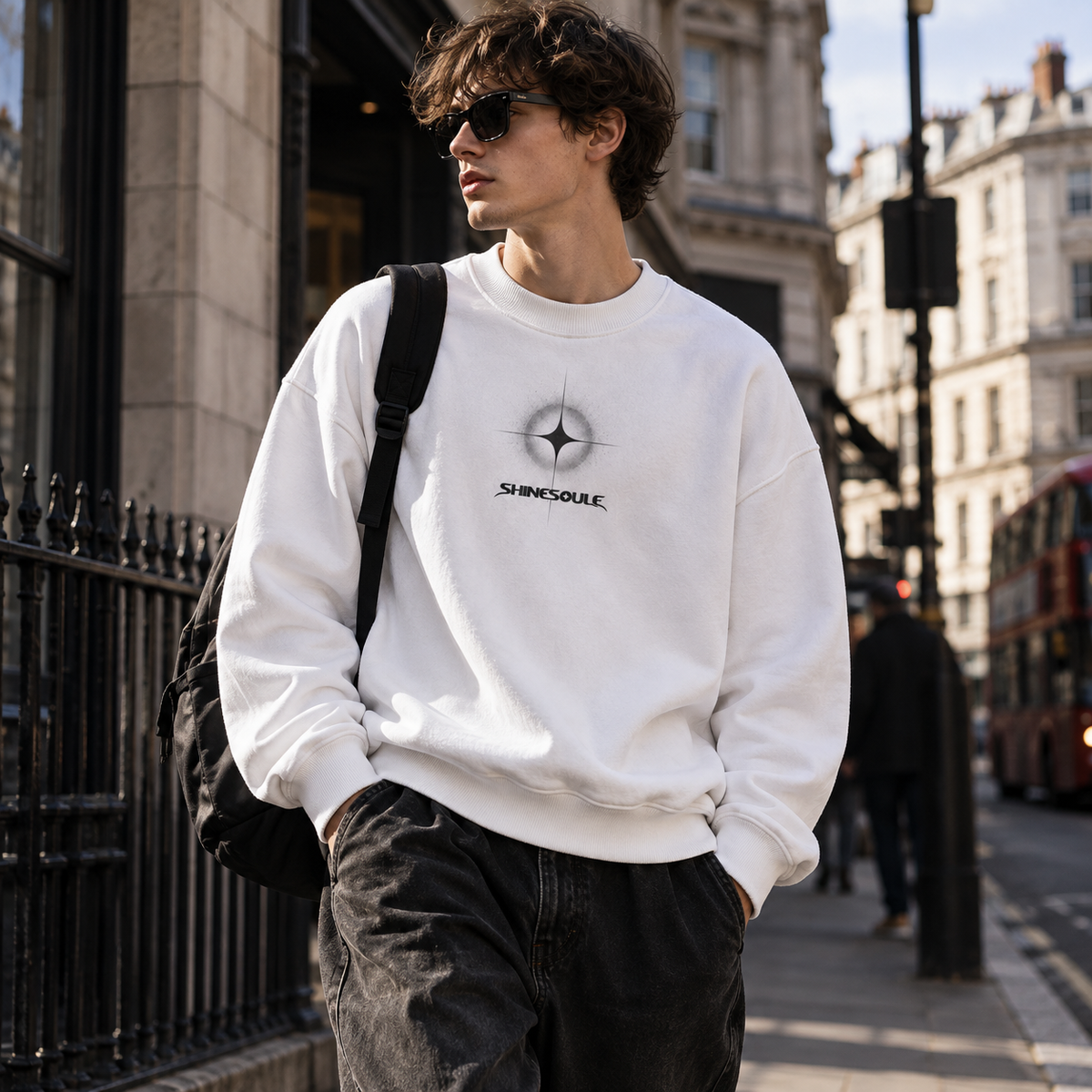Light Through The Cracks Graphic Crewneck Sweatshirt