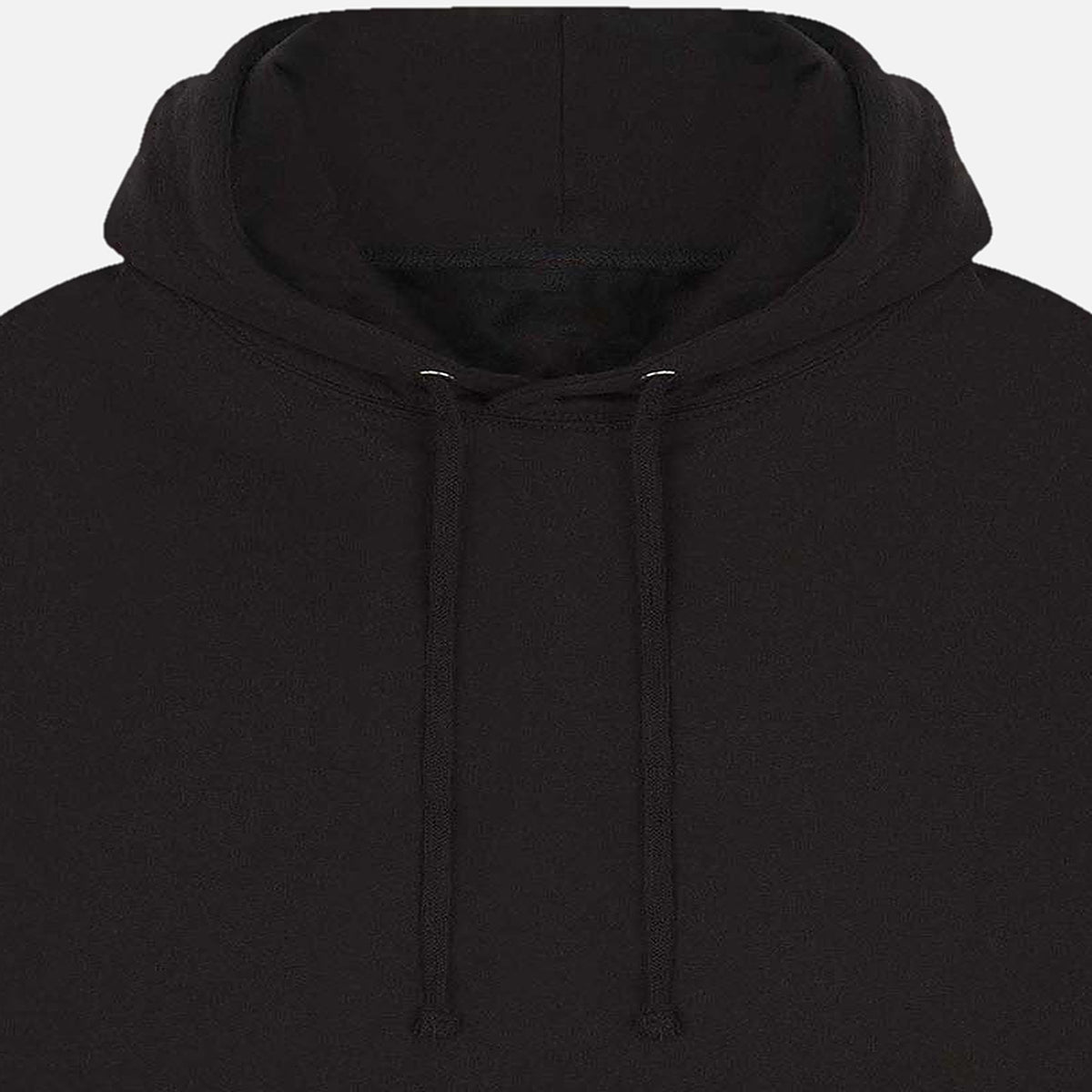 Close-up of the hood and drawcord on the black Northern Light Graphic Hoodie