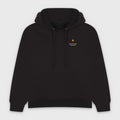 Black Light In The Dark Graphic Hoodie front view with small LIGHT IN THE DARK left-chest print