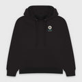 Black Northern Light Graphic Hoodie front view with small FIND YOUR NORTH left-chest print