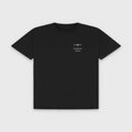 Black Solstice Graphic T-Shirt front view with small THE LONGEST NIGHT left-chest print